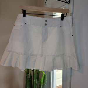 Miss 16 White Pleated‎ Y2K Mini Skirt Size 14 Juniors